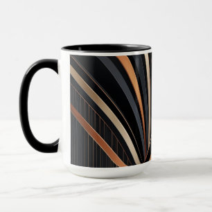 Caneca Elegância Geométrica Metálica Art Déco