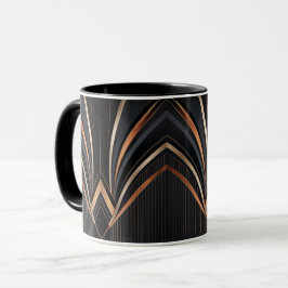 Caneca Elegância Geométrica Metálica Art Déco