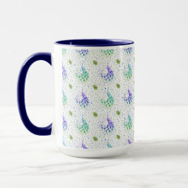 Caneca Elegância Pavão Branco