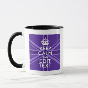 Caneca Elegância Roxa Mantenha Calmo Sua Tomada de Texto