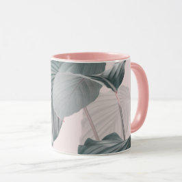 Caneca Elegância tropical em Pastel