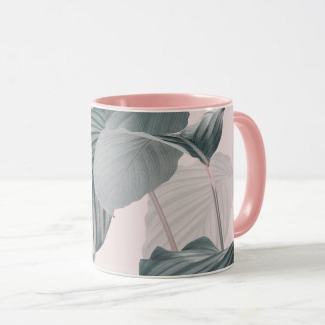 Caneca Elegância tropical em Pastel (Frente Esquerda)