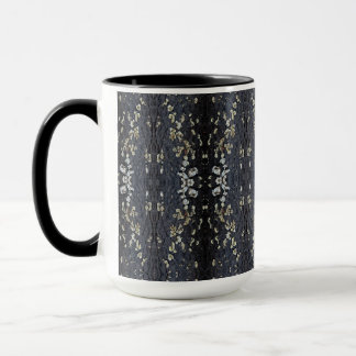 Caneca Elegant Black Lace Tree Bark Patterned