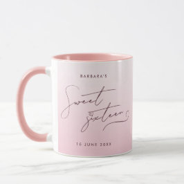 Caneca Elegant Blush Pink Ombre Script Sweet Sixteen