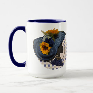 CANECA ELEGANT CROWNS - BLUE SUNFLOWER