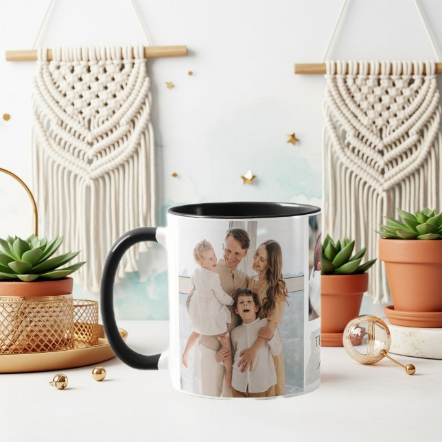 Caneca Elegant customized family collage mug (Criador carregado)