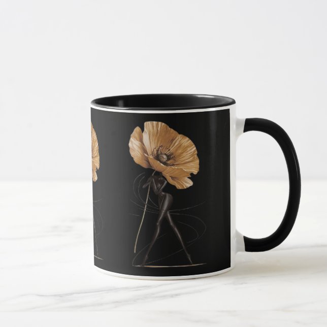Caneca Elegant Floral Goddess Fashion Illustration Mug (Direita)