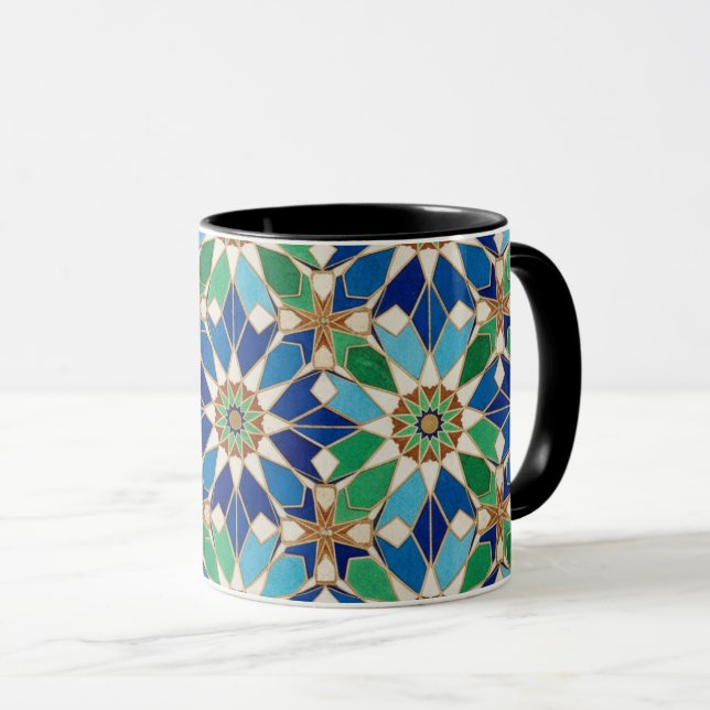 Caneca Elegant Geometric Mosaic Design Coffee Cup (Frente Esquerda)