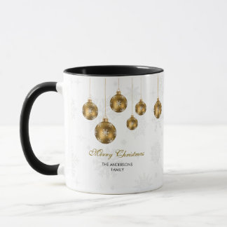 Caneca Elegant Gold Ornament Merry Christmas