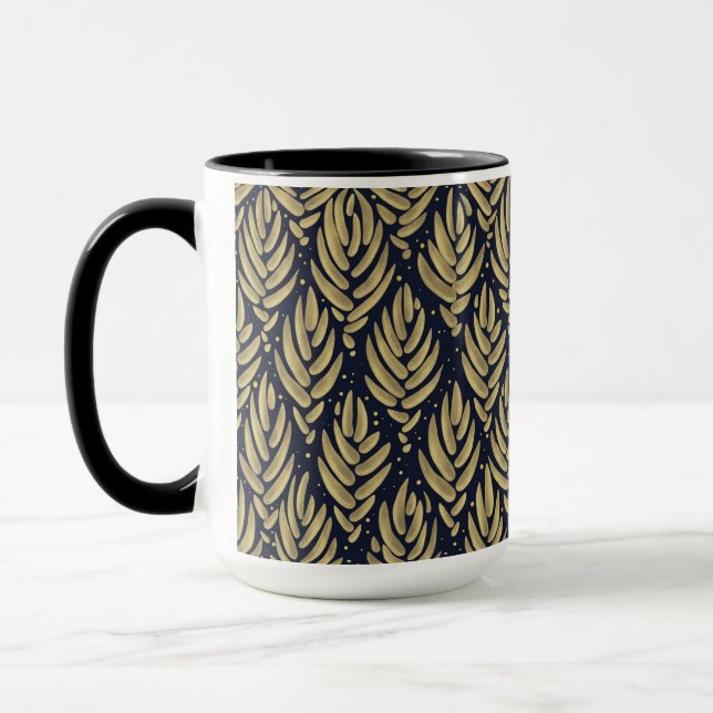 Caneca Elegant Golden Leaf Combo Mug (Esquerda)