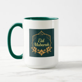 Caneca Elegant Minimalist Eid Mubarak Mug – Emerald Green