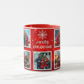Caneca Elegant Modern Christmas Family Photo Design