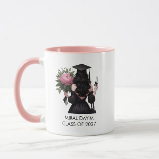 Caneca Elegant Personalized Graduation Girl illustration
