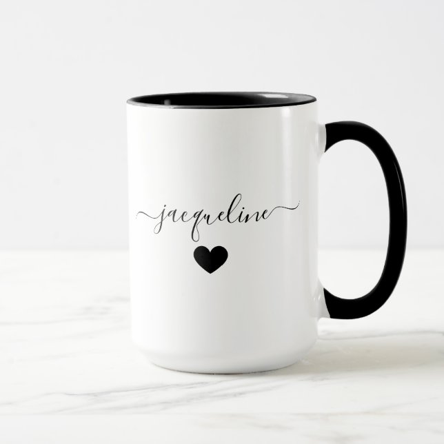 Caneca Elegant Personalized Mug with Name and Heart (Direita)