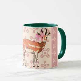 Caneca Elegant Pink Doe-patterned Christmas