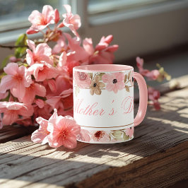 Caneca Elegant Pink Watercolor Flower Coffee Mug
