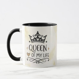 Caneca Elegant Queen of my Life-my mom