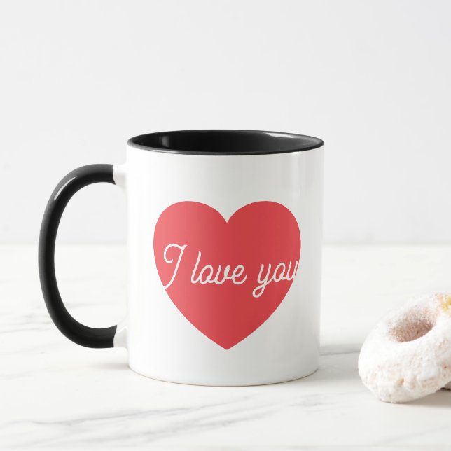 Caneca Elegant Romantic Heart Aesthetic Affection Gift  (Com Donut)