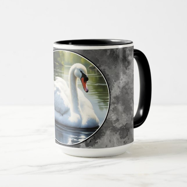 Caneca Elegant Swan is Swimming  in Water (Frente Esquerda)