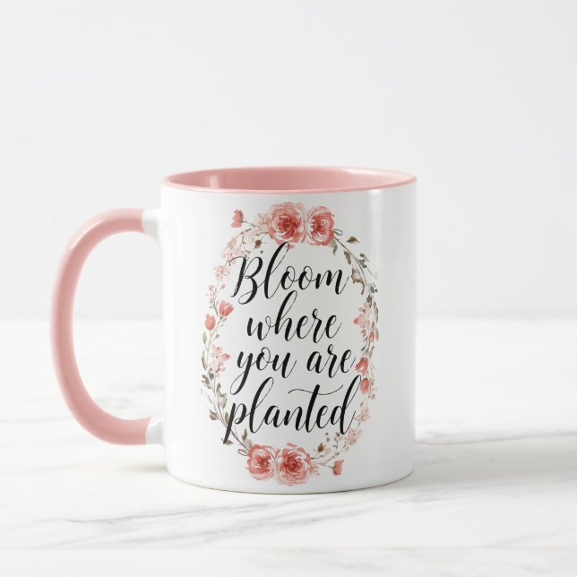 Caneca Elegant Watercolor Botanical Message (Esquerda)