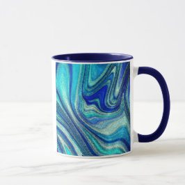 Caneca Elegante Aquamarine Paua Concha Arco-íris Inspirad