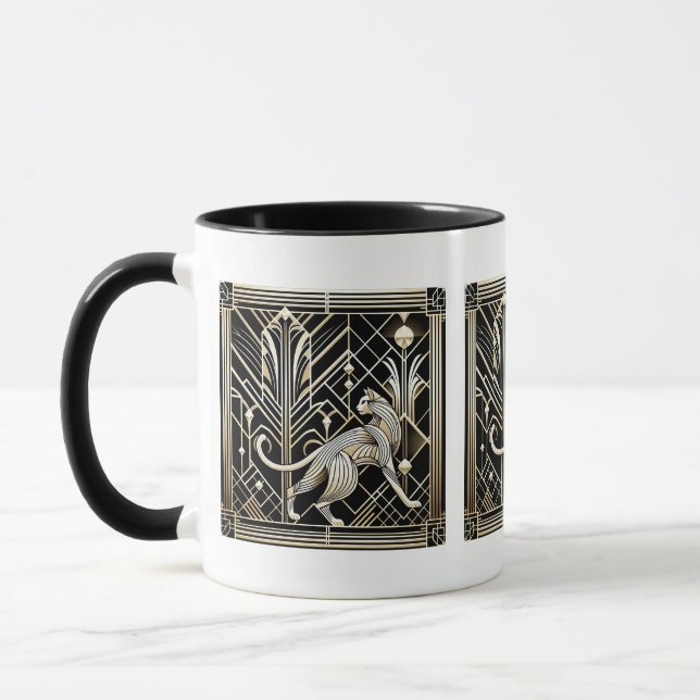Caneca Elegante Art Deco cat (Esquerda)
