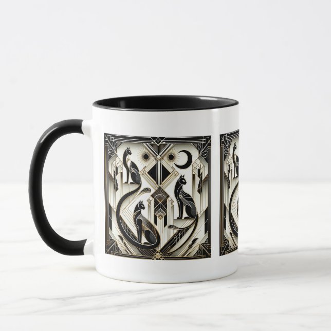 Caneca Elegante Art Deco cat (Esquerda)