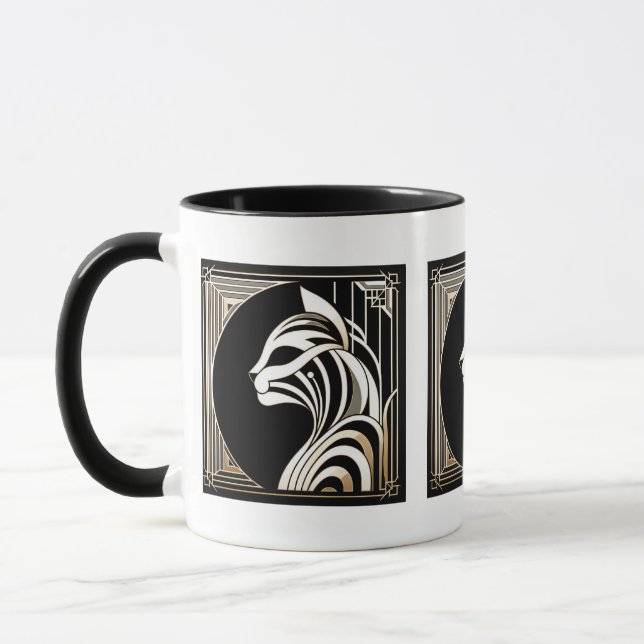 Caneca Elegante Art Deco cat (Esquerda)