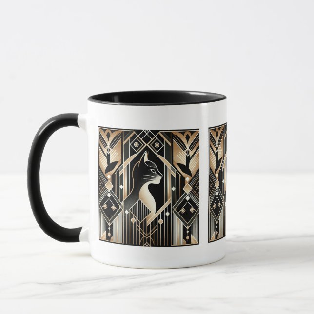 Caneca Elegante Art Deco cat (Esquerda)
