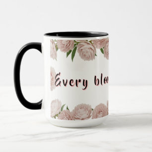Caneca Elegante Arte Floral Peony Grace