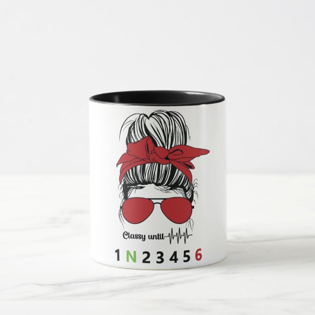 Caneca Elegante Até... Moto Engraçada (Centro)
