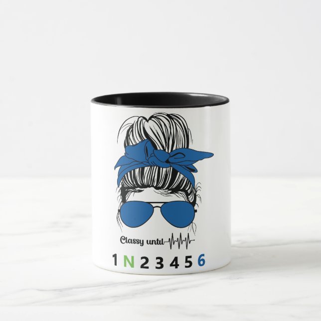 Caneca Elegante Até... Moto Engraçada (Centro)