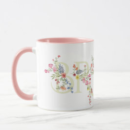 Caneca elegante buquê de flores para casamento de primave