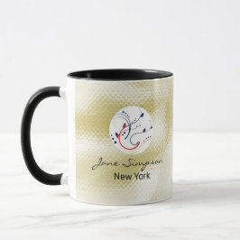 Caneca Elegante código Qr Logo Textura Dourada