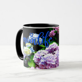 Caneca Elegante cor-de-rosa púrpura azul floral Melhor Mã