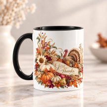 Caneca Elegante de Ação de Graças | Dê Graças