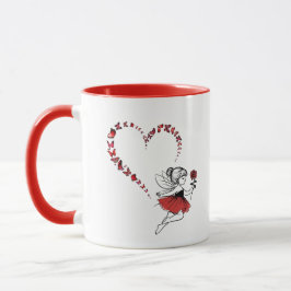 Caneca Elegante de Duas Cores com Coração de Borbo