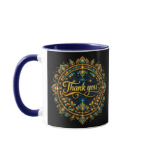 Elegante Design de Mandala "Obrigado" Dourado com