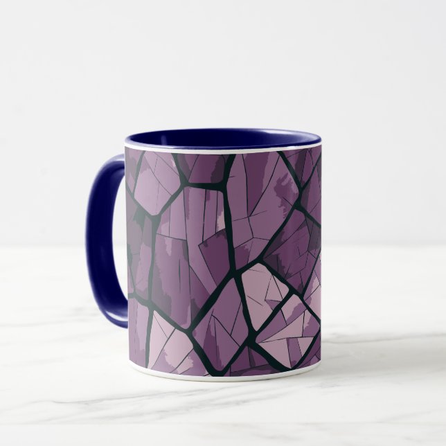 Caneca Elegante Design de vidro geométrico colado (Frente Esquerda)