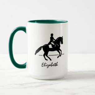 Caneca Elegante Dressage Rider Executando um Pirouette