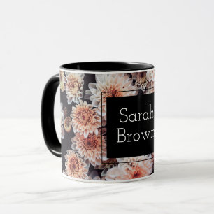 CANECA ELEGANTE FLORAL DA DAHLIA BRANCA