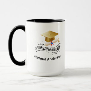 Caneca Elegante Formatura da Turma de 2026 em Preto e Dou