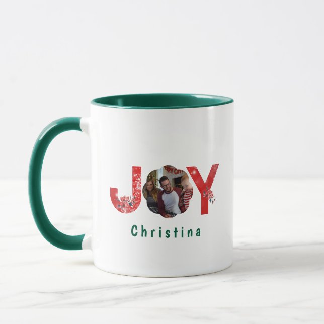 Caneca Elegante Green 1 Fotografia Joy Simples Natal Pers (Esquerda)