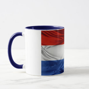 Caneca Elegante Holandês Bandeira Coberto De Cerâmica
