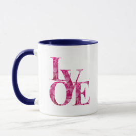 Caneca Elegante Hortênsia Rosa Floral de Primavera AMOR