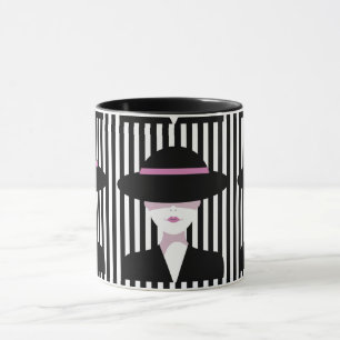 Caneca "Elegante Mulher Chic com Chapéu: Na moda