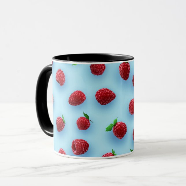 Caneca Elegante Na moda Moderno de Trendy Chic Raspberry (Frente Esquerda)