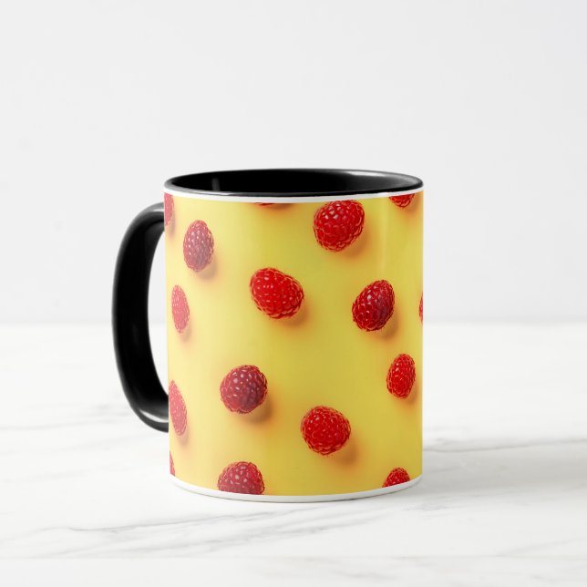 Caneca Elegante Na moda Moderno de Trendy Chic Raspberry (Frente Esquerda)