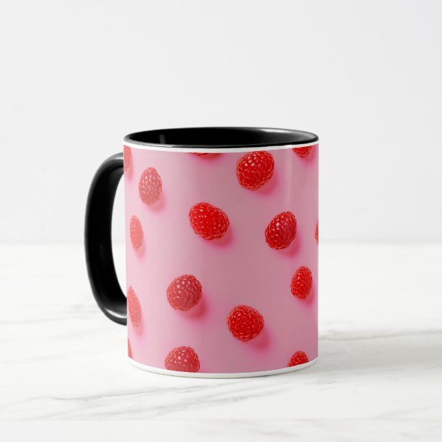 Caneca Elegante Na moda Moderno de Trendy Chic Raspberry (Frente Esquerda)