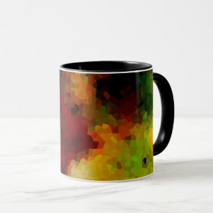Caneca Elegante, padrão de mosaico, multicolorido, abstr